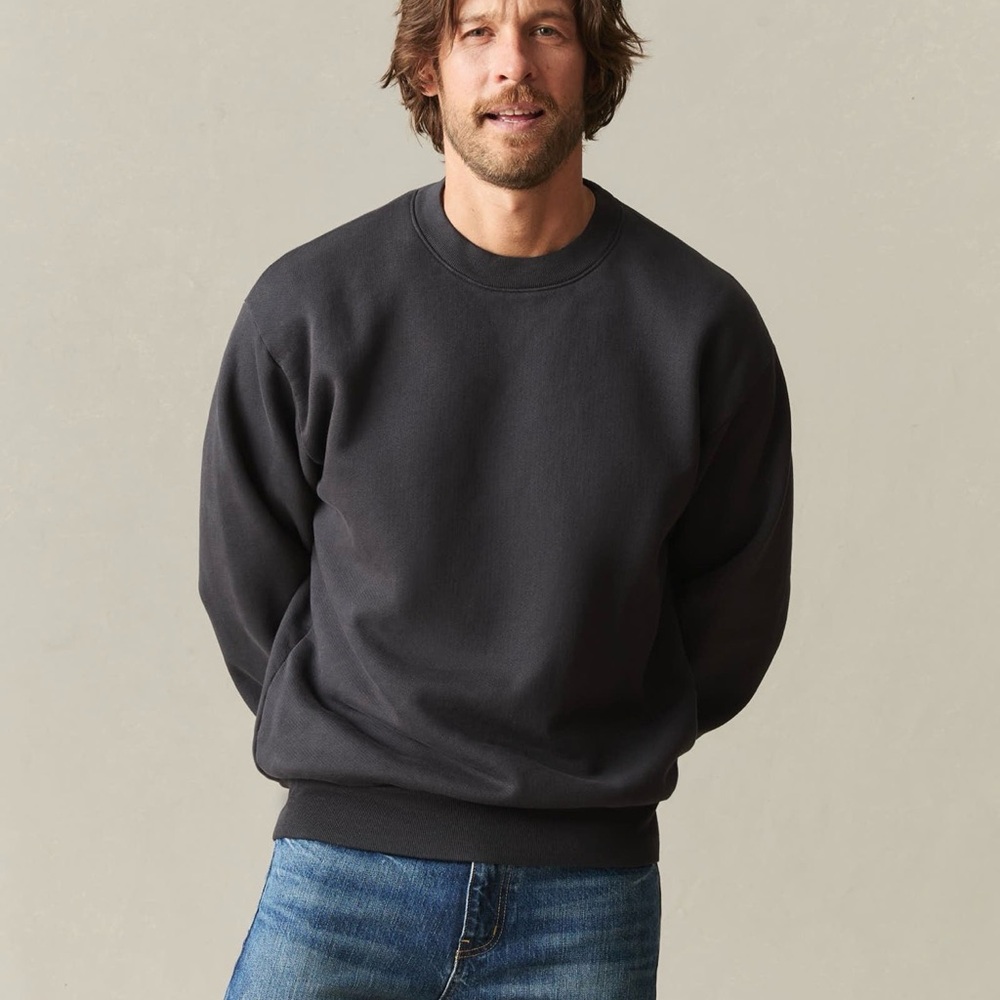 American Giant Unisex American Vintage Crew Sweatshirt Washed Black - Picture 2 of 8